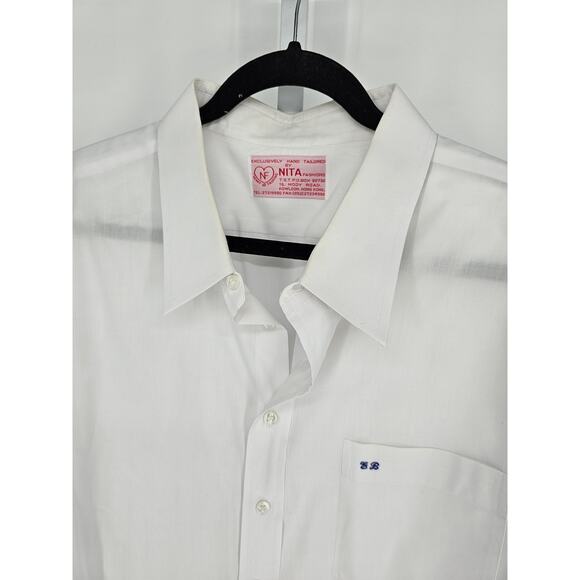 Nita Fashion Men's Hand Tailored Long Sleeve Button-Up Dress Shirt Size XXL - Picture 4 of 4